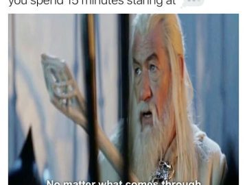 Meme of a wizard saying "stand your ground" about texting