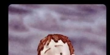 Cartoon character looking perplexed with caption about handling peach.