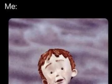 Cartoon character looking perplexed with caption about handling peach.