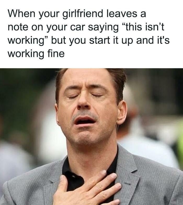 Guy relieved after girlfriend's note about car miscommunication meme