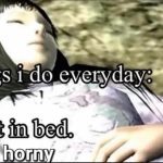 Woman lying down with text about relatable daily routines