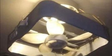 DIY fail with a ceiling fan attached to a light fixture humor.