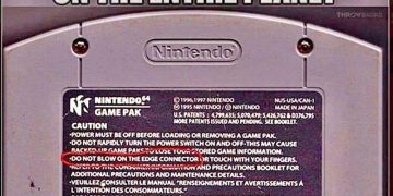Nintendo Game Pak with ignored warning about blowing on it.