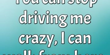 Humorous meme text saying "You can stop driving me crazy, I can walk from here."