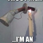 Creative DIY engineering fail using candle to fix faucet leak.