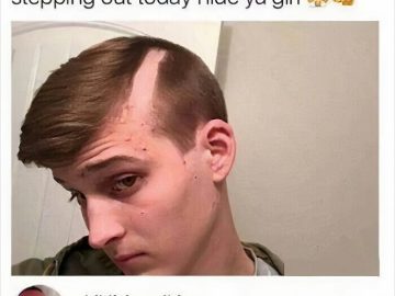 Guy with a funny haircut claiming he'll steal your girl, meme style.
