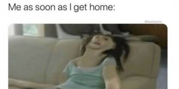 Meme of a person slouched on a couch after work plans fail.