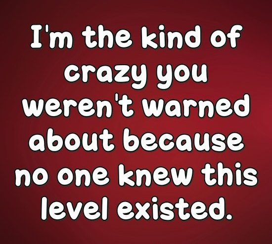 Meme text saying "I'm the kind of crazy you weren't warned about because no one knew this level existed."