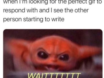 Meme of panicked baby character over "WAITTTTTTT" text.
