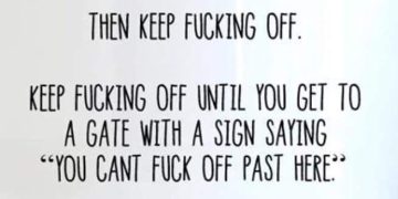 Humorous text urging dedication to f-off indefinitely