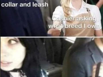 Customer buying leash with funny misunderstanding about owning a breed