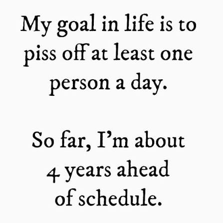 Funny quote about making people angry ahead of schedule