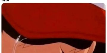 Anime character crying with humorous oversized expectations joke