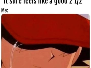 Anime character crying with humorous oversized expectations joke