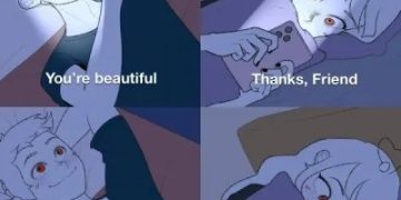 Comic of a boy texting a girl; she responds awkwardly in the friend zone.