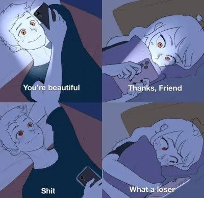 Comic of a boy texting a girl; she responds awkwardly in the friend zone.