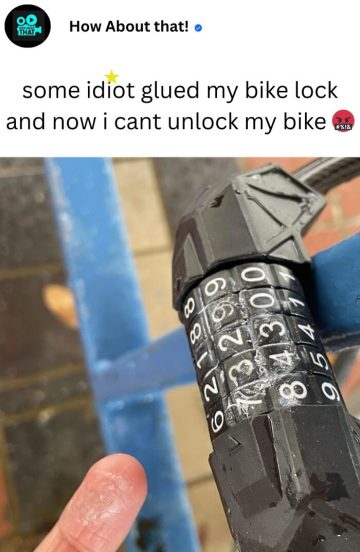 Bike lock glued shut, can't unlock bike prank fail.
