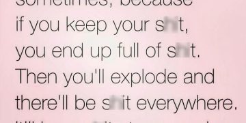 Humorous meme about the importance of losing your temper sometimes.