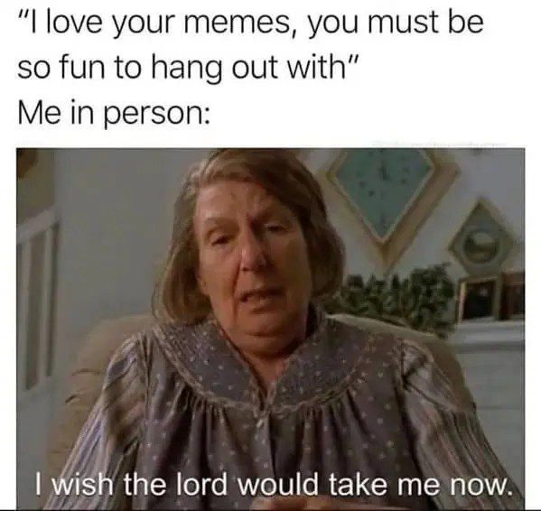 Person looking bored, wishing the lord would take them now.