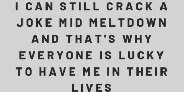 Text image about making jokes during a meltdown for humor