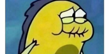 Fish struggling to hold back a rude comment in a bad mood