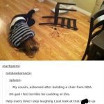 Person on the floor next to a fallen chair, IKEA assembly fail