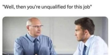 Job interview meme about college and qualifications