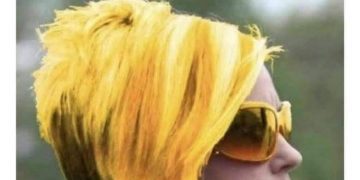 Woman with golden hair and sunglasses, caption about managers
