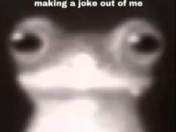 Blurry frog meme joking about mental health struggles.