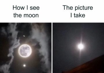 Comparing clear moon view vs. blurry photo attempt