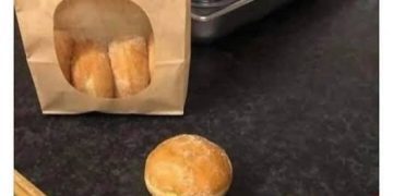 Donut filled with mustard as a prank for office donut thief