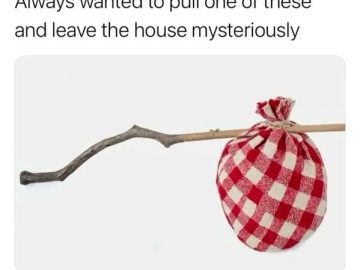 Classic bundle on a stick evoking whimsical escape vibes.