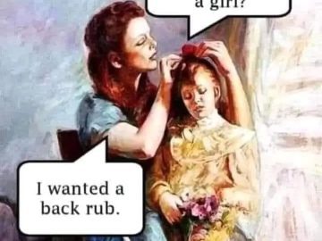 Mother wants a back rub over choosing child’s gender.