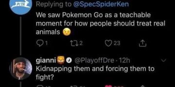 PETA tweet compared Pokémon Go to real animal treatment, replied with dark humor.
