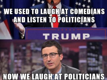 Politicians vs comedians meme showing a humorous comparison.