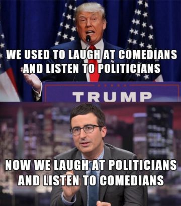 Politicians vs comedians meme showing a humorous comparison.