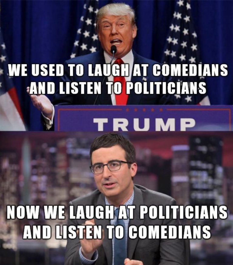 Politicians vs comedians meme showing a humorous comparison.
