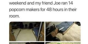 Dorm room filled with popcorn after epic college prank