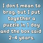 Humorous meme about solving a puzzle in one day instead of years