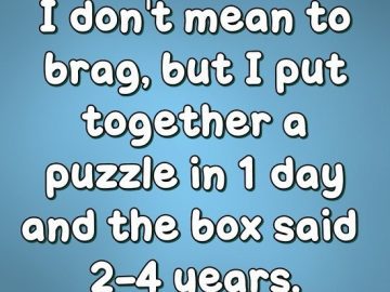 Humorous meme about solving a puzzle in one day instead of years