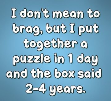Humorous meme about solving a puzzle in one day instead of years