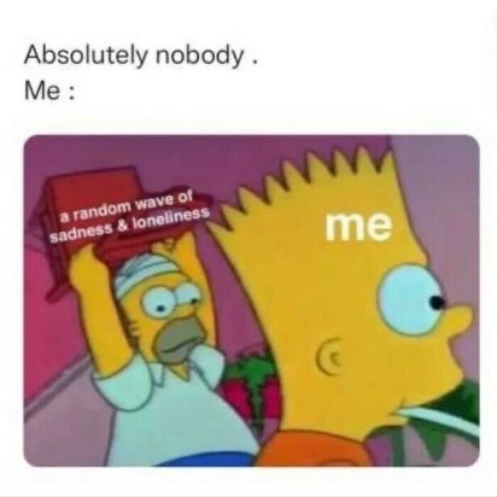 Cartoon character with wave of sadness labeled as sudden attack.