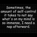 Meme about needing a nap after using self-control.