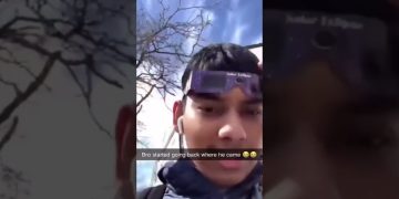 Thumbnail for a funny video showing a man wearing eclipse glasses before a sudden instant-regret fail