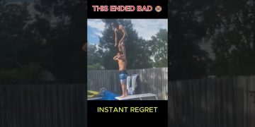 Thumbnail for Poolside Confidence Turned Into Instant Regret showing a funny poolside fail after someone stands on another person’s shoulders