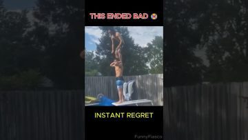 Thumbnail for Poolside Confidence Turned Into Instant Regret showing a funny poolside fail after someone stands on another person’s shoulders