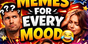 A chaotic collage of funny meme reactions showing different emotions and relatable situations