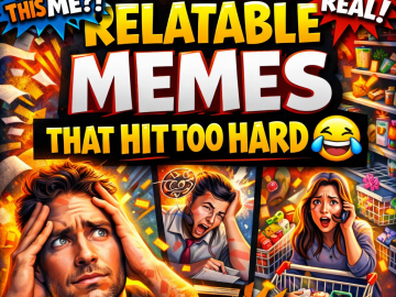Relatable meme roundup thumbnail showing everyday life humor situations