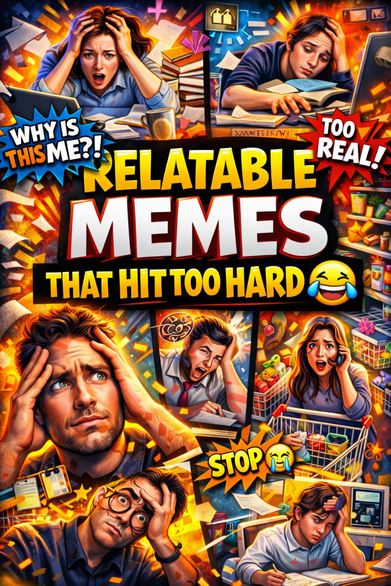 Relatable meme roundup thumbnail showing everyday life humor situations