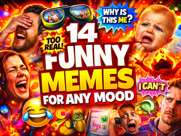 Colorful meme-style thumbnail showing funny reactions and bold text for a meme roundup about different moods